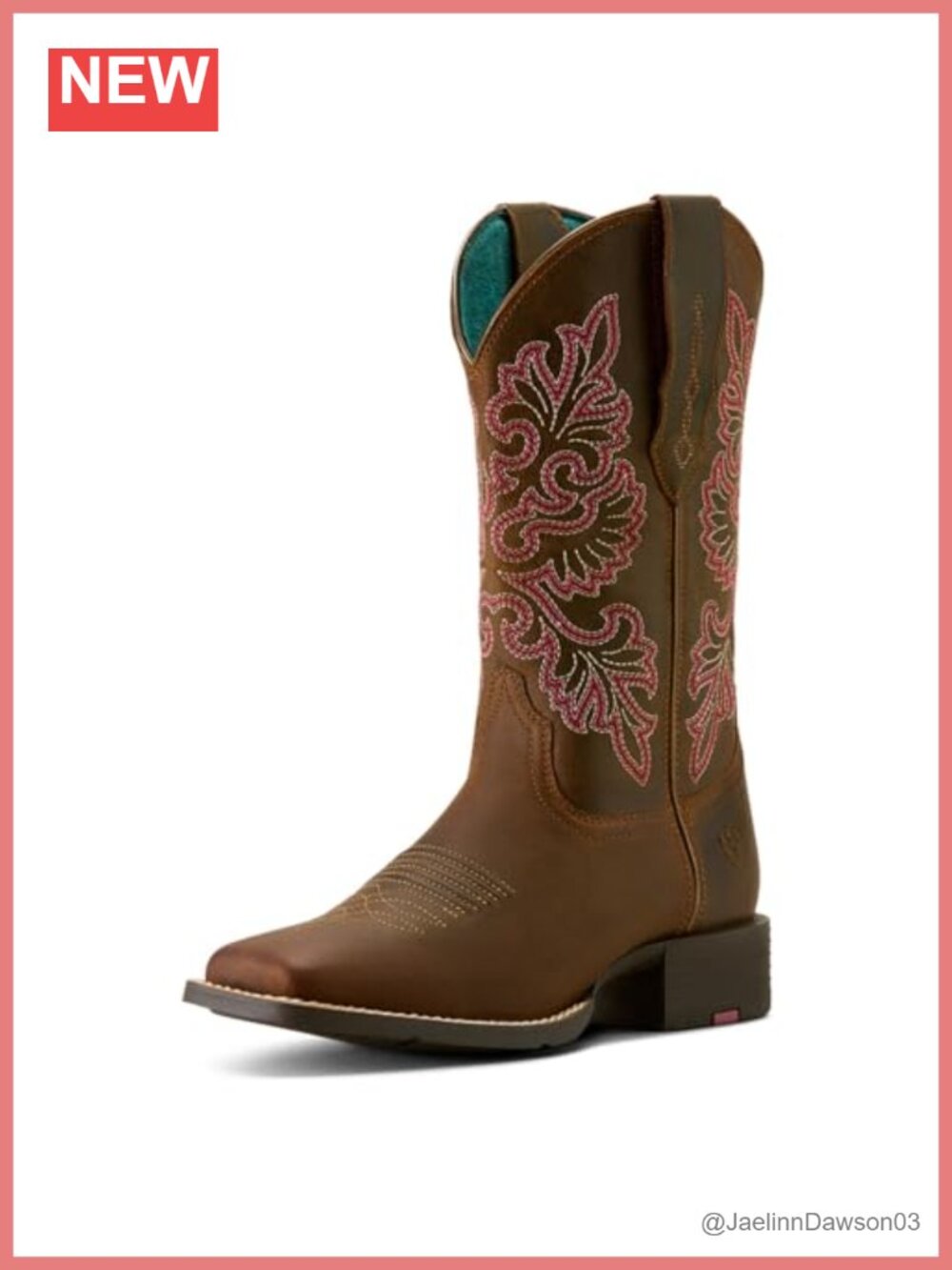 Western Boots for Women, Wide Square Toe StretchFit, Full-Grain Leather, 11"